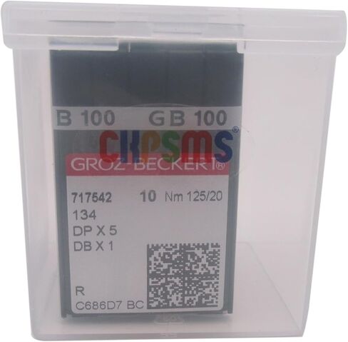 ckpsms GROZ-BECKERT Needle in Clear Plastic Box- 100PCS Groz Beckert DBX1 1738 16X257 Sewing Machine Needles (Groz Beckert DBX1 14/90) in Saudi Arabia