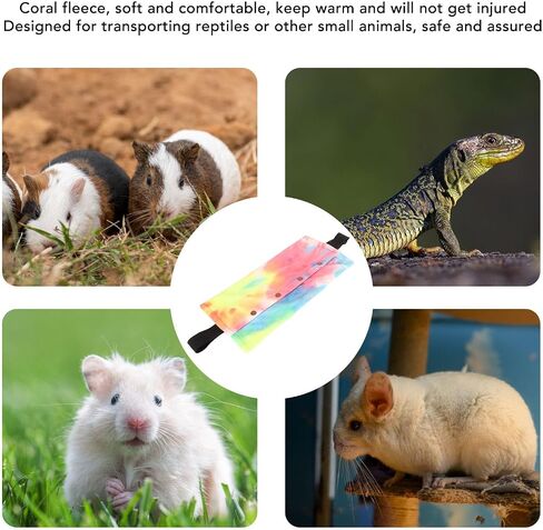 Bearded Dragon Sling Carrier, Soft Warm Reptile Sling Hands Lizards Carrier Pouch with Adjustable Strap for Lizard Leopard Gecko Hamster Small Animals(Iridescence) in Saudi Arabia