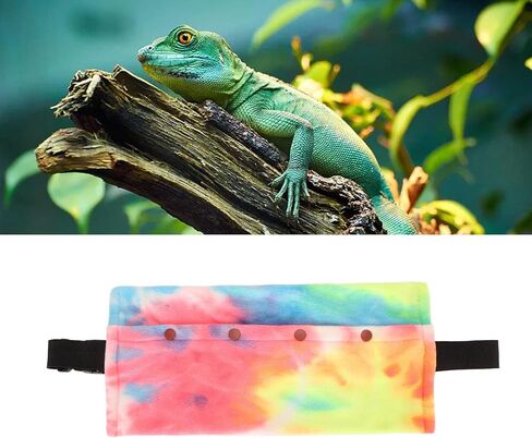 Bearded Dragon Sling Carrier, Soft Warm Reptile Sling Hands Lizards Carrier Pouch with Adjustable Strap for Lizard Leopard Gecko Hamster Small Animals(Iridescence) in Saudi Arabia