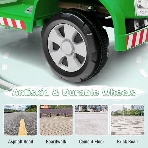 OLAKIDS Ride on Car, Recycling Garbage Truck Electric Vehicle with Music, Horn, Warning Lights, Recycling Accessories Included, Toddlers Battery Powered Trash Toy for Boys Girls (Green) in Kuwait