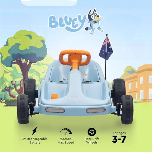 Sonic The Hedgehog 6V Electric Go Kart for Kids, Electric Ride-On Toy with Lights, MP3 Jack, Remote Control, Seat Belt, Ages 3-6, Durable PVC and Iron Construction, Rechargeable Battery in Saudi Arabia