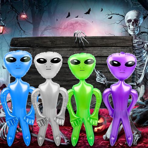 16 Pcs 35 Inch Halloween Inflatable Alien Giant Inflatable Alien Large Blow Up Alien Jumbo Alien Inflate Balloons Toy for Birthday Halloween Alien Theme Party (Color Set 2) in Saudi Arabia