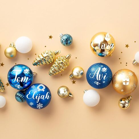Cholemy 7 Sheets Christmas UV DTF Cup Wrap Transfer Stickers Christmas Rub on Transfers for Crafts Waterproof Letter Decals Christmas Name Ornament for DIY Personalized Christmas Ball Ornament in Saudi Arabia