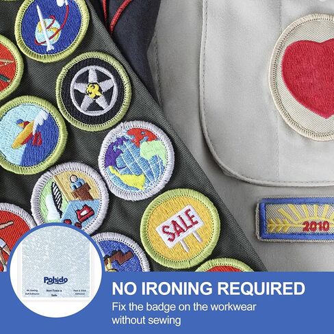 Patch Magic Adhesive, Washable Double-Sided Adhesive Patch Girl Scout Stickers for Scout Badges, Uniforms, Clothing Fabrics, Can be Freely Trimmed, No Ironing Required (2) in Saudi Arabia