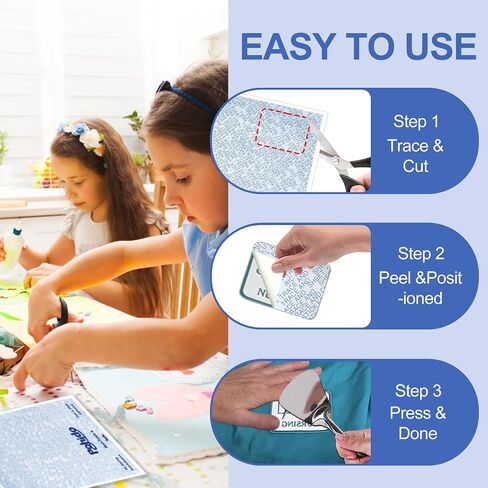 Patch Magic Adhesive, Washable Double-Sided Adhesive Patch Girl Scout Stickers for Scout Badges, Uniforms, Clothing Fabrics, Can be Freely Trimmed, No Ironing Required (2) in Saudi Arabia