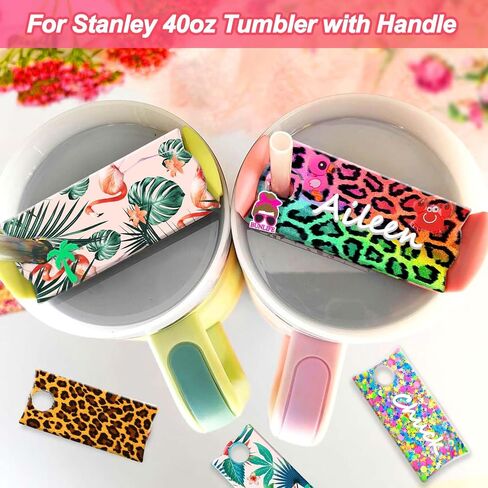 AIERSA Sublimation Name Plate Blanks for Stanley Cup 40oz Lid Tumbler with Handle, 12 Pcs Name Tags for Stanley Cup Accessories, DIY Personalized Name Plates in Saudi Arabia