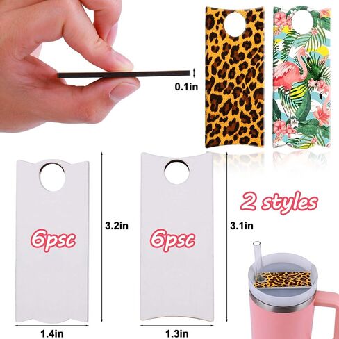 AIERSA Sublimation Name Plate Blanks for Stanley Cup 40oz Lid Tumbler with Handle, 12 Pcs Name Tags for Stanley Cup Accessories, DIY Personalized Name Plates in Saudi Arabia
