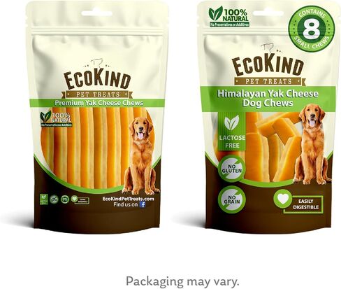 EcoKind Yak Cheese Himalayan Dog Chews, Yak Chews for Medium Dogs, Long Lasting Bone for Aggressive Chewers, 3 Ingredients, Natural High Protein Treats, No Additives, Lactose Free, Medium - 12 Chews in Saudi Arabia