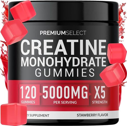 Premium Select Creatine HCL Gummies for Men & Women Pre Workout Gummy Low Sugar - Vegan - Gluten Free - 5g Creatine Per Serving - Bodybuilding Recovery Supplement to Increase Muscle Gain and Strength in Saudi Arabia