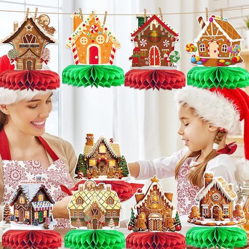 زينة عيد الميلاد الزنجبيل عيد الميلاد القطع المركزية على شكل قرص العسل زينة عيد الميلاد الزنجبيل لزينة طاولة حفلة عيد الميلاد زينة حفلة عيد ميلاد الزنجبيل in Kuwait