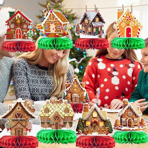 زينة عيد الميلاد الزنجبيل عيد الميلاد القطع المركزية على شكل قرص العسل زينة عيد الميلاد الزنجبيل لزينة طاولة حفلة عيد الميلاد زينة حفلة عيد ميلاد الزنجبيل in Kuwait