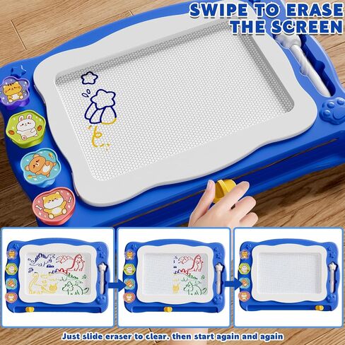 Magnetic Drawing Board Large Doodle Board Toddler Toys for Girls Boys 3 4 5 6 7 Year Old Kids, Montessori Preschool Educational Travel Toys Gifts Etch A Colorful Sketch Magnet Erasable Writing Pad in Kuwait