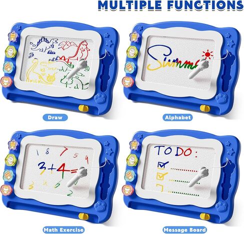 Magnetic Drawing Board Large Doodle Board Toddler Toys for Girls Boys 3 4 5 6 7 Year Old Kids, Montessori Preschool Educational Travel Toys Gifts Etch A Colorful Sketch Magnet Erasable Writing Pad in Kuwait