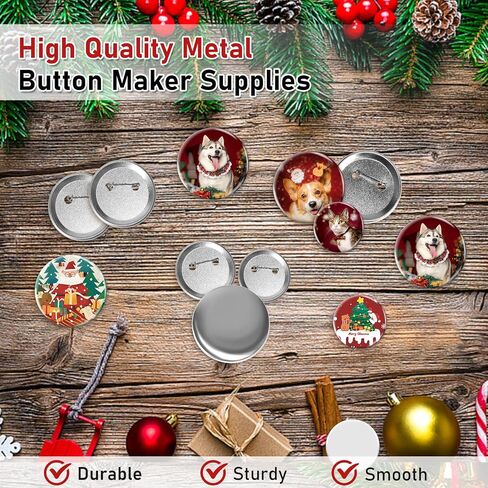 100 Sets 0.98 Inch Button Maker Supplies 25mm Button Making Supplies Blank Button Pins Metal Round Badge Button Parts Making Kit for Button Maker Machine with Metal Cover,Metal Back Pin Cover in Saudi Arabia