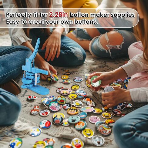 100 Sets 0.98 Inch Button Maker Supplies 25mm Button Making Supplies Blank Button Pins Metal Round Badge Button Parts Making Kit for Button Maker Machine with Metal Cover,Metal Back Pin Cover in Saudi Arabia
