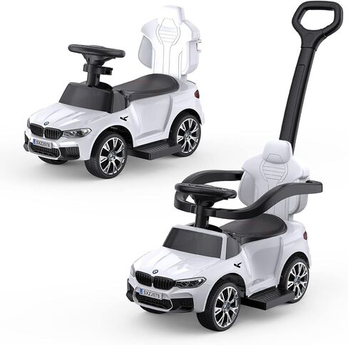 سيارات دفع 4 في 1 للأطفال الصغار من 1 إلى 3 أولاد وبنات، سيارات ركوب مرخصة من BMW مع قرن وموسيقى وأضواء LED ومقبض دفع يمكن التحكم فيه in Saudi Arabia