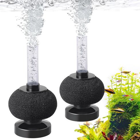 HITOP 2 Pack Aquarium Bio Sponge Filter: 4in Mini Air-Powered Fish Tank Filter, Quiet Small Sponge Filter for up to 15gallon Fish Tank, Betta Tank, Shrimp Tank, Fry Tank, Breeding in Kuwait