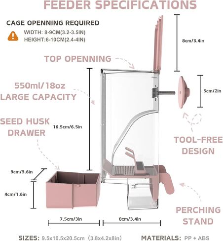 No Mess Bird Feeder Water Dispenser Set, Automatic Cage Feeder with Perch for Parakeet Canary Cockatiel Finch Budgie (Green) in Saudi Arabia
