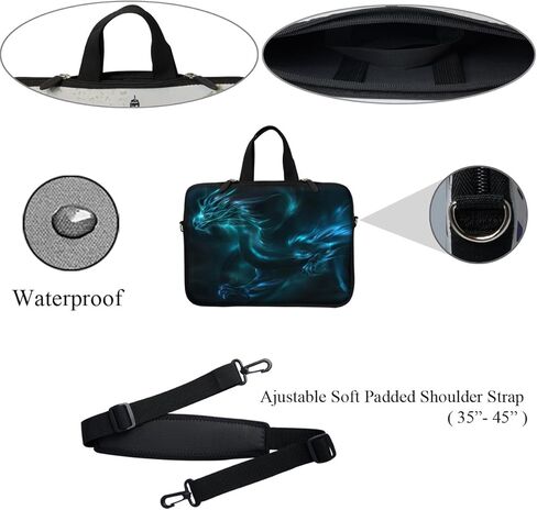 Meffort Inc 12 Inch Neoprene Laptop Sleeve Bag - Water Resistant, Hidden Handle, Adjustable Shoulder Strap, Dual Zipper, Fits Up to 11.6" - 12" Laptops - Almond Blossoming in Kuwait