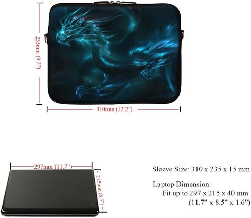 Meffort Inc 12 Inch Neoprene Laptop Sleeve Bag - Water Resistant, Hidden Handle, Adjustable Shoulder Strap, Dual Zipper, Fits Up to 11.6" - 12" Laptops - Almond Blossoming in Kuwait