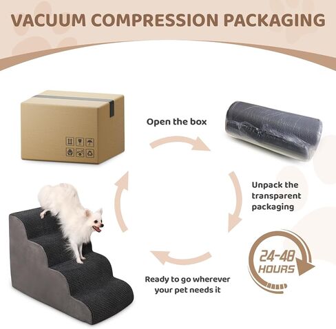 Dog Stairs Ramp for Small Dogs, 4-Step Pet Stairs for Small Dogs and Cats High Density Foam Dog Stairs to Bed & Couch, Pet Stairs with Non-Slip Bottom for Doggies, Aged Dog and Injured Pets in Saudi Arabia