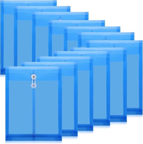 12 Pack Plastic File Folders for Documents - Blue, Reusable Clear Plastic Folders Plastic Envelopes for Documents, 1-1/4 Inch Expansion, Durable File Folders for A4 Letter Size Documents in Saudi Arabia