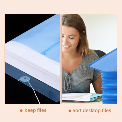 12 Pack Plastic File Folders for Documents - Blue, Reusable Clear Plastic Folders Plastic Envelopes for Documents, 1-1/4 Inch Expansion, Durable File Folders for A4 Letter Size Documents in Saudi Arabia