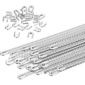 PATIKIL 48 Pcs Metal Steel Spiral Corset Boning, 13.8 Inch Metal Boning with 24 Steel Boning Tips Structure and Form for Sewing Corset, Making Costume,Hoop Skirt, Collar (6mm Wide)