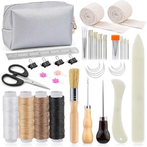Jupean Bookbinding Kit, Book Binding Kit for Beginners, Book Binding Materials, Book Binding Tools with Bone Folder Book Binding Awl Webbing Strap Storage Box
