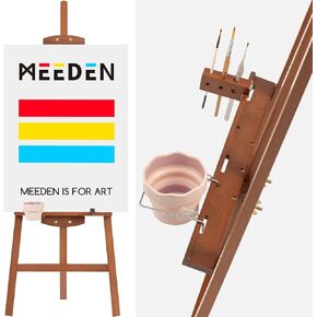 MEEDEN Easel Stand for Painting Canvas: Beechwood Lyre Easel Tripod Stand - Adjustable Art Paint Easel with Brush Holder, Washer & Metal Stand, Perfect Artist Easel for Painting, Display, Wedding Sign