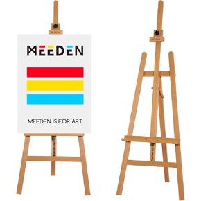 MEEDEN Easel Stand for Painting, Wooden Easel, Art Easel, Solid Beech Wood Easel, Painting Easel for Adults, Adjustable Easel from 57-76" and Working Angles, Hold Canvas up to 43'', Natural in Kuwait