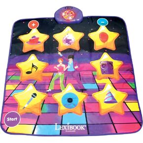 LEXiBOOK, Electronic Dance Floor Mat, Illuminated Keys, Built-in Speaker, Purple/Yellow, DM10