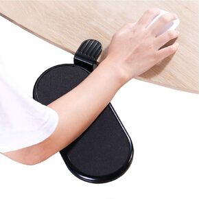 Ergonomic Desk Clamp On Mouse Platform Extension Attachable Elbow Arm Rest Mouse Pad Tray Under Desk (Small Tray)