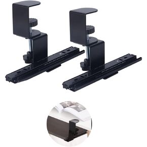 Keyboard Tray Clamp Under Desk with Adjustable Clamp and 7.87IN Rail Set for DIY Custom Wooden Keyboard Trays (Tray Not Included), Under Desk Pull Out Slider Track with C-clamp Mount System