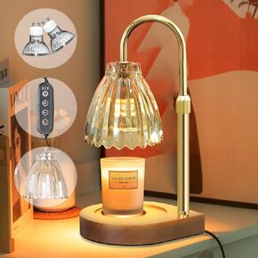Candle Warmer Iamp - Dimmable Candle Warmer Lamp with Timer, Wax Melt Warmer with 2 Bulbs, Compatible with Large Jar Candles, Home Décor, House Warming Gifts