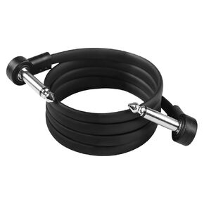 GOGHOST 4 Inch Guitar Patch Cables 6 Pack, 1/4" TS Right Angle Effect Pedal Flat Cables, Black
