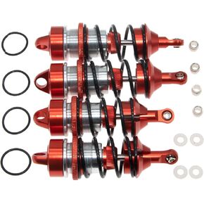 Shock Absorber Upgrade Compatible with ARRMA 6S BLX Felony & 1/7 Infraction 6S BLX & Limitless Roller Speed Bash Rc Car Parts Front Rear Damper #ARA330627 ARA330628 Full Metal 4Pcs(Red)