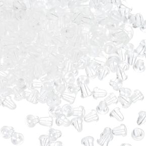 PATIKIL 230 Pcs Earring Backs, Silicone Locking Earring Backs Replacements Hypoallergenic Earring Stopper Secure Locking Charm for Studs, Clear 0.16"