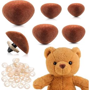 CHENGU 100 Pcs Plastic Animal Safety Noses for Crochet Flocking Toy Noses with Washers 15 mm, 18 mm, 22 mm, 24 mm, 30 mm, for Craft Doll Puppet Plush Bear Accessories (Black)