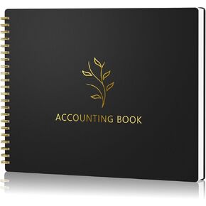 Accounting Ledger Book for Small Business Bookkeeping Personal Use, Horizontal Expense Tracker Notebook for Family Budget, Bookkeeping Record Book Money Expense Income Log Journal, Pastel Blue