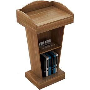 Natural Breeze Lectern Podium Wooden Podium Pulpit Portable Podium Stand Reception Desk Hostess Stand with Storage Pulpit for Churches Classroom and Schools
