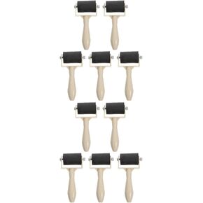 Art Printmaking Tools 10 Pcs Printmaking Brayer Rubber Brayer Roller Paint Brush Ink Applicator Art Craft Oil Painting Tool for Printmaking Stamping Gluing Printing Ink Roller