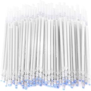 100Pcs Heat Erasable Fabric Pens Heat Erasable Fabric Marking Pens Erasable Pen Refills Fabric Marking Pens for Leather Fabric Quilting Dressmaker