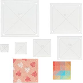 6Pcs Quilting Acrylic Template Set 1-6 Inch Square Quilting Templates Non-Slip Acrylic Quilt Templates Quilting Precision Tools for DIY Quilting Crafts