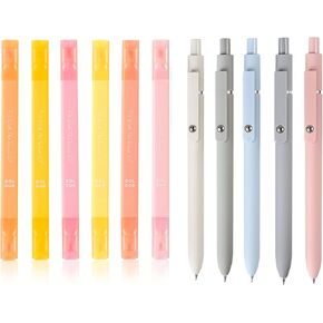 11Pcs Aesthetic Cute and Gel Pens, Bible Highlighters and Pens no bleed, Preppy Stuff, for School Supplies and Office Desk Accessories College Study Nurse Planner