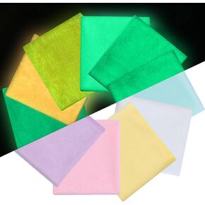 Craftido Glow in The Dark Fabric, 10Pcs (5Colors) Luminous Soft Velvet Fat Quarters Fabric Bundles 18" x 21" for Quilting, Sewing Project, Patchwork, DIY Crafts, Holiday Decorations - Assorted Colors