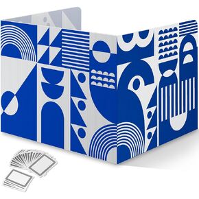 22-Pack Desk Dividers for Students - Geo, Durable & Waterproof Plastic Privacy Shield Divider, Classroom Folders Teacher Supplies, Easy-to-Clean Plastic Study Carrel Folder Boards for Student Desks