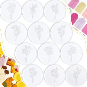 12Pcs Flower Polymer Clay Stamps and Molds, Work with Polymer Clay Cutters for Making Earrings Jewerly, Polymer Clay Embossing, Like Polymer Clay Texture Sheets