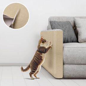 Cat Scratching Mat Self-Adhesive, 78.7"x15.8" Trimmable Cat Scratch Furniture Protector, Durable Cat Scratch Pad for Couches, Cat Trees, Walls, Easy to Install for Cat Owners