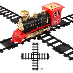 Hot Bee 1 Pcs Train Tracks Accessories Cross Train Track Railroad Building Toy Railway Rail with 14 Snaps 9015 Trains Set,Gifts for 3 4 5 6 7 8+ Year Old Kids (Size：6cm-2.36in)